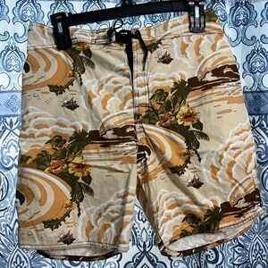 Vintage Quicksilver Board Shorts Men's Swim Trunks Size 34 Made in USA 80's 90's